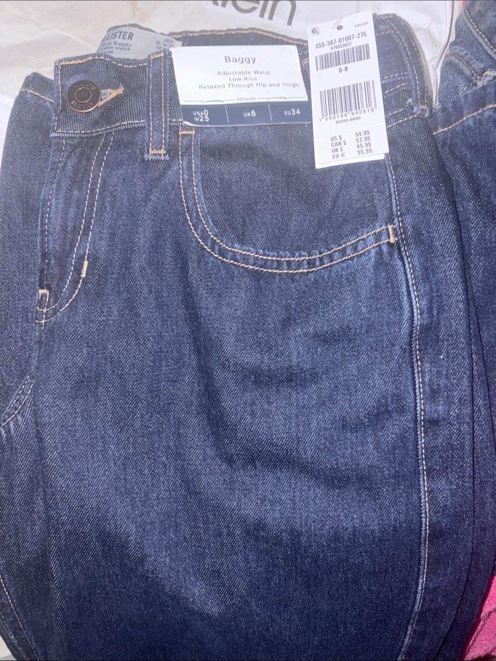 Hollister Women's Relaxed Baggy Jeans - Dark Blue